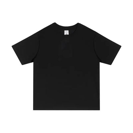 250GSM Customized Printed LOGO Solid 100% Cotton T-shirts Basic Tee Casual Oversized Drop Shoulder Quality Short T-shirt Men