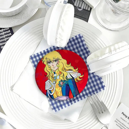 manga art anime Rose of v-Versailles Lady Oscar round Badge Laser Style Peripheral Lapel Pins Goods Tinplate Brooch﻿ bag decor