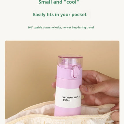 150/250ml Stainless Steel Thermal Water Bottle With Straw Mini Thermos Cup for Tea Coffee Mug Travel Vacuum Flasks Insulated Cup
