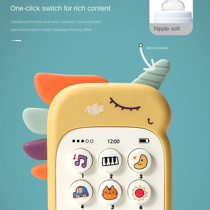 Baby Phone Toy Music Sound Telephone Sleeping Toys With Teether Simulation Phone Kids Infant Early Educational Toy Kids Gifts