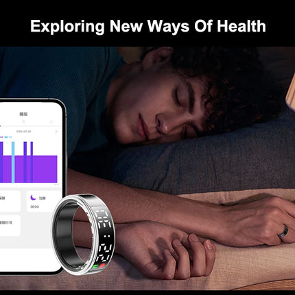 Smart Ring For Men Women Heart Rate Blood Oxygen Monitor Multi 5ATM & IP68 Waterproof Sports Ring Sleep Fitness For Android IOS