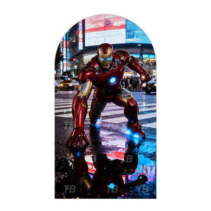 Children's birthday party superhero Iron Man theme gift arch photography background props customizable wall posterstretch fabric