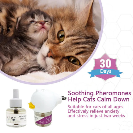 Pheromone Diffuser for Cats Cat Pheromone Plug-In Relaxants Start Kit 30-Day Refill Calming Spray for Calm Relaxing Home Indoor