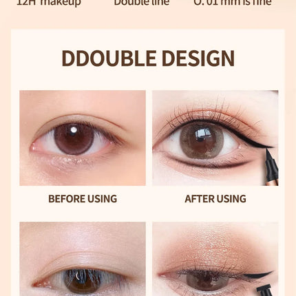 O'CHEAL Eyeliner Stamp Black Liquid Eyeliner Pen Waterproof Fast Dry Dual Head Eye Liner Pencil Make-up for Women Cosmetics Tool