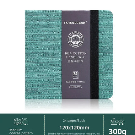 Square Cotton Watercolor Book 300g Organ Book Fabric Folding Hand Ledger Fine Lines Portable Sketch Color Lead Painting Book