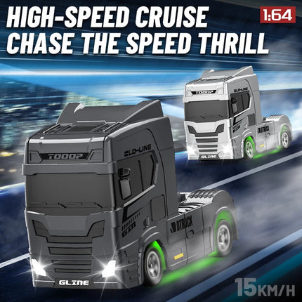 1:64 Mini Drift RC Truck Head 4WD Full Proportional Control 15KM/H High-Speed 2-Speed Type-C Charging for kids Birthday Gift