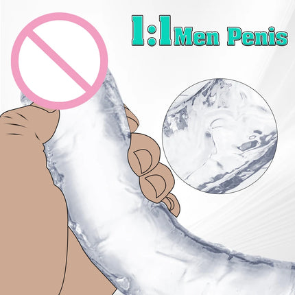 Transparent Big Dick 6 Sizes Realistic Jelly Dildo Women Gay Anal Sex Toys Soft Clitoris Vaginal Masturbators Penis Suction Cup