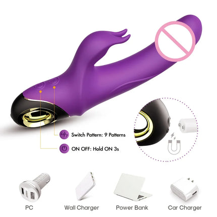 Twisting Wiggle Rabbit Vibrator for Women Vagina G-Spot Vibrator Clitoris Stimulator Female Masturbation Sex Toy for Women