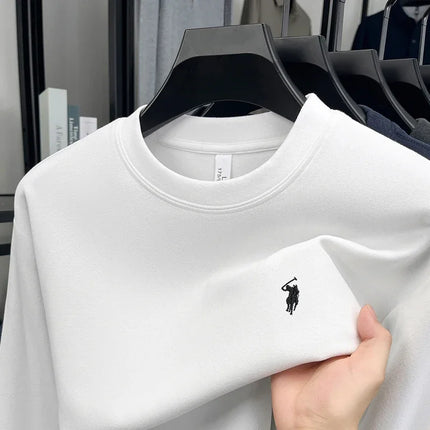 2025 trendy men's long sleeved T-shirt 2025 autumn and winter fashionable pullover casual round neck sports shirt comfortable