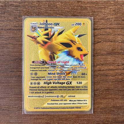 Charizard Theme Metal Collectible Cards Arceus Mewtwo.Super Lehiram ，6Pcs Gold Foil Fan Art Trading Cards Collection Toy Gift