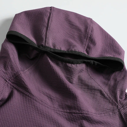 Men's Autumn Thin Qui Dry Bubble Hoodie Outdoor Loose Spor Overhead Sweatirt Trendy Straight Leg Modern Sle for Couples