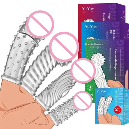 【LM】Silicone Finger Sleeve No Vibrators G Spot Orgasm Massage Clitoris Stimulator Masturbators Anal Sex Toys For Woman beginner