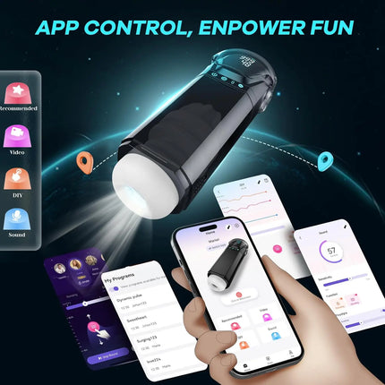 APP Automatic Male Masturbator Cup Penis Pump Sex Toys for Men Male with 9 Sucking Thrusting Vibrating Modes Blowjob Sex Toy 18