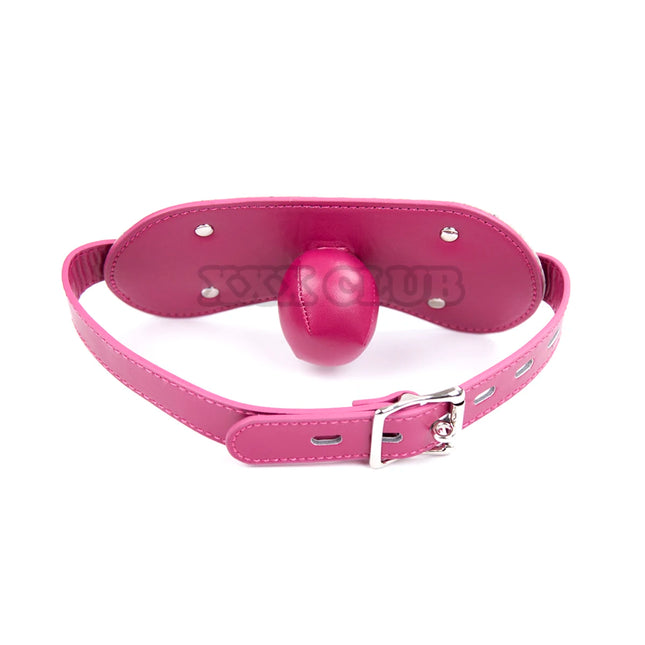 Thierry soft Leather Gag Seal the mouth Adult Sex Toys Open Mouth Ball Gag Sex Bondage Fetish Toy Female Slave Trainer Ball Ga