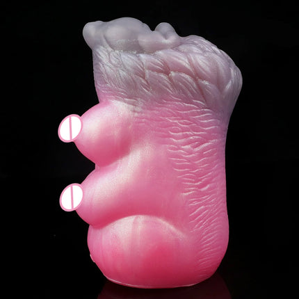 GEEBA Animal She-wolf Fantasy Two channel Penis Stroker Silicone Male Masturbator Realistic Vagina Textured Pocket Pussy Sex Toy