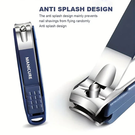 Stainless Steel Nail Clippers Manicure Tools Large Opening Nail Trimmer Anti Splash Design Sharp Edge Christmas Gift