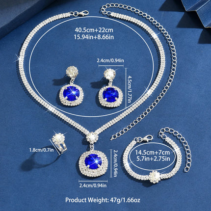 High quality elegant and charming round necklace and earrings with noble temperament, versatile accessories for wedding dresses