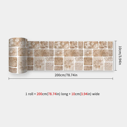 Bathroom Waist Line Wall Stickers Waterproof Peel & Stick Art Mural Backsplash Kitchen Office Skirting Line Decorative Wallpaper