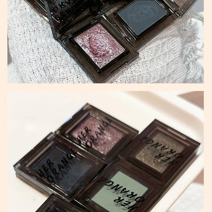 Smoky Blue-gray Eye Shadow Palette Sweet Cool Single Color Mini Eyeshadow Palette Pearl Matte Shimmer Brightening Eyes Makeup