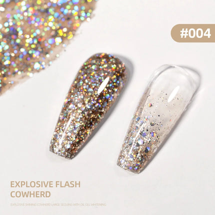 6pcs Shell Fragments Translucency Reflective Gel Nail Polish Reflective Glitter Semi Permanent Soak Off UV Gel Nail Art Varnish