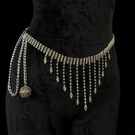 Fashion Fringe Sexy Nipple Clamps for Women with Rhinestone Bells Body Jewelry Collar Waist Chain Adult Product Breast Sextoy