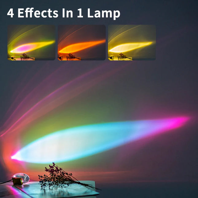 LED Night Light Crystal Angel Eye Projection 4-color Lights with USB Plug-in Use Projection Night Lamp for Home Bedroom Decor