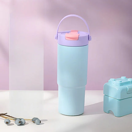 Large Capaci Cerc Inner Lid Insulated Mug Portable Car Coffee Cup Sports Water Bottle Fem High Aesthetic Value