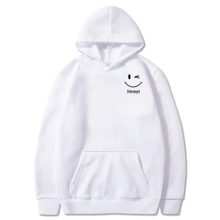 New Smiley Face Fun and Fashionable Couple Hooded Sweatshirt, Loose and Casual Hooded Sweatshirt, Running Sports Coat