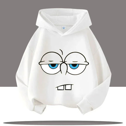 New Cute Cartoon SpongeBob SquarePants Autumn and Winter Fashion Cute Boys and Girls Daily Outing Warm Children's Hoodies
