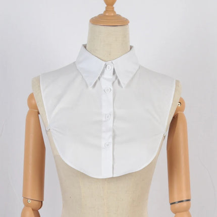 Women's Spring Fall Cotton White Vertical Small Lapel Versatile Shirt Jumper Fashion Fake Collars Clothing Accessories