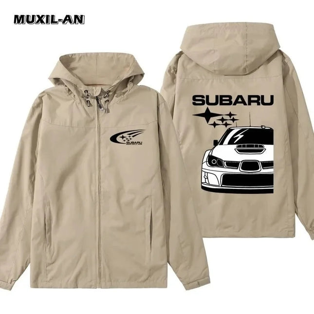For Men and Women  High Quality Subaru Emblems Racing Fleet Jacket Racing Jacket Fashion Motorcycle Jacket Hooded Top