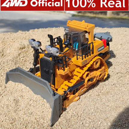 4WD Remote Control Excavator Toy Radio Controlled RC Dump Truck Vehicle Crawler Bulldozer Construction Buggy Light and Sound Car
