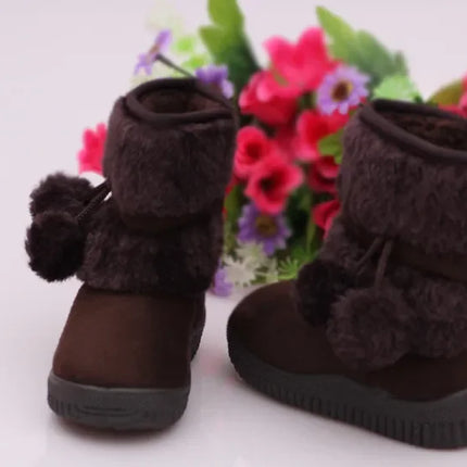 Children Girls Snow Boots Winter Comfortable Thick Warm Kids Boots Lobbing Ball Thick Kids Autumn Cute Boys Boots Princess Shoes