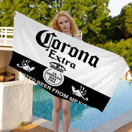 Corona Extra Beer Bath Towel Microfiber Soft Water Absorbing Breathable For Girl Kids Decorative Cartoon Beach Towel