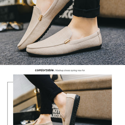 Men Casual Shoes Canvas Slip On Fashion Loafers for Male Luxury Dress Driving Shoes Formal Wedding Party Flats Plus Size