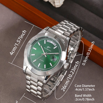 Fashion Watch Casual Clock for Men Business Daily Stainless Steel Quartz Wristwatch Clock Watch for Couples Father Gift