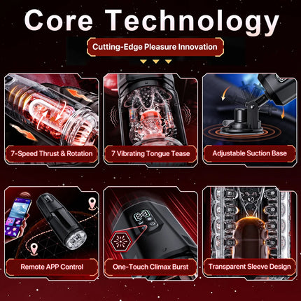 APP Control Electric Rotary Telescopic Tongue Licking Male Hands-Free Masturbation Device Penis Exercise Plane Cup Adult Toys