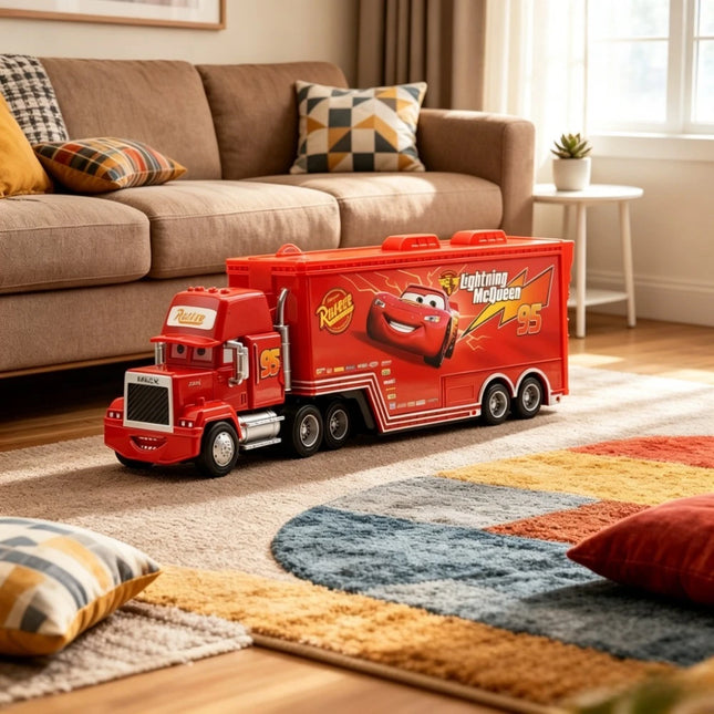 Cars Toys- Lightning McQueen Jackson Storm Chick Hicks Diecast Container Truck Metal Alloy Model Peripheral Toys Birthday Gifts