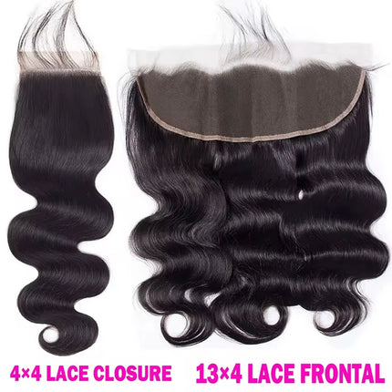13x4 Transparent Lace Frontal pre plucked Straight Body Loose Water Deep Curly 4x4 Lace Closure Remy Human Hair 8-20 Inch