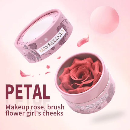 Rare Beauty 3D Petal Rose Blush Shimmer Makeup Highlighter with Real Rose Flower Gift Rubor Forma Rosa long lasting For Women