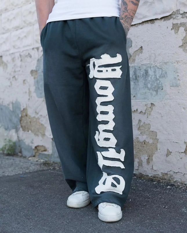Man Young American trendy sweatpants collaboration anime joggers cotton terry print wide-leg casual pants hip-hop street pants