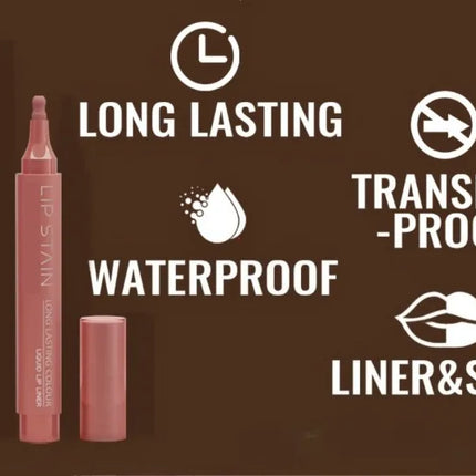 6 Colors Liquid Lip Liner Pencil Long Lasting Nude Lipstick Matte Lip Liner Stick Non-stick Cup Natural Lips Contour Pen Makeup
