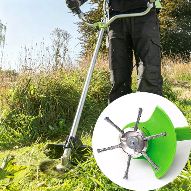 1Pcs 6 inch Universal Weed Brush Head Steel Wire Wheel Grass Trimmer Head Removal Moss Rust Lawn Mower Grass Brush Disc Weed