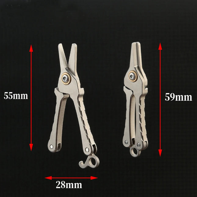 Titanium Alloy Clip Small Scissors Nose Hair Scissors EDC Home Tool Portable Key Chain Pendant