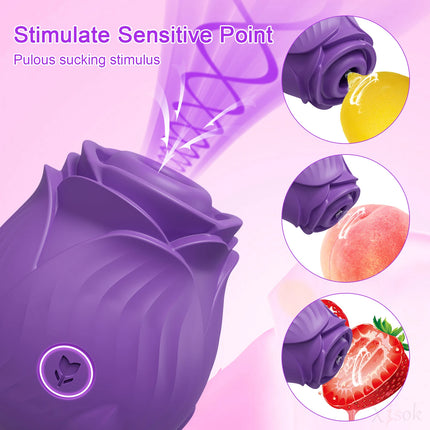 Clit Sucker Rose-Vibrator for Women Suction Cup Vacuum Nipple Clitoris Stimulator Female Sex Toy Masturbation Adult Supplies