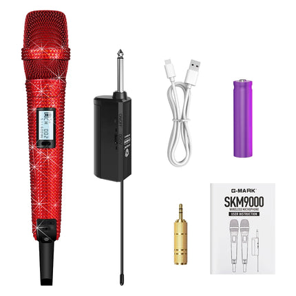 Wireless Karaoke Mic SKM9000 Custom Diamond-Encrusted  Microphone For Live Streams  Karaoke Shining Stage Essential