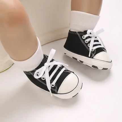 Baby Canvas Classic Sports Shoes Newborn Boys and Girls Printed Star First Walkers Shoes Infant Anti slip Baby Shoes