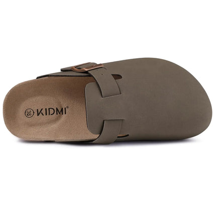 Kidmi Summer Clogs for Women Men Suede Clogs Adjustable Buckle Slip-on Cork Footbed Mules Clogs Antislip Sole Slippers Unisex