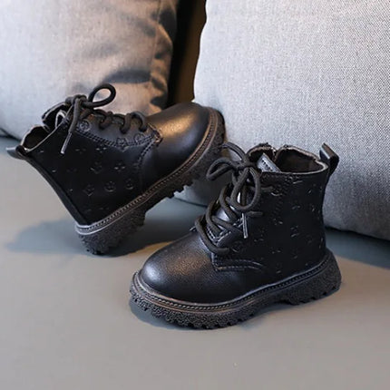 Bota Kid Boots Kid Fashion Boots Autumn Winter Boys British Plush Short Boot Girl Ankle Boots French Boy/ Girls Boot Kid Shoes