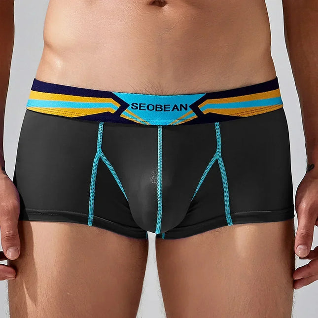 SEOBEAN Men's Sheer Boxer Briefs Nylon Low-Rise Underwear Lightweight Breathable Fashion Stylish Thin See-Through 230215 412114